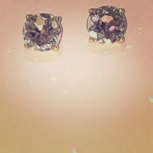 Oversized Solitaire Earrings with Gold Backing